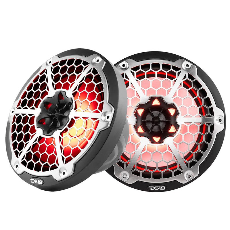 DS18 New Edition HYDRO 8" 2-Way Marine Speakers w/RGB LED Lighting 375W - Black [NXL-8M/BK] - Essenbay Marine