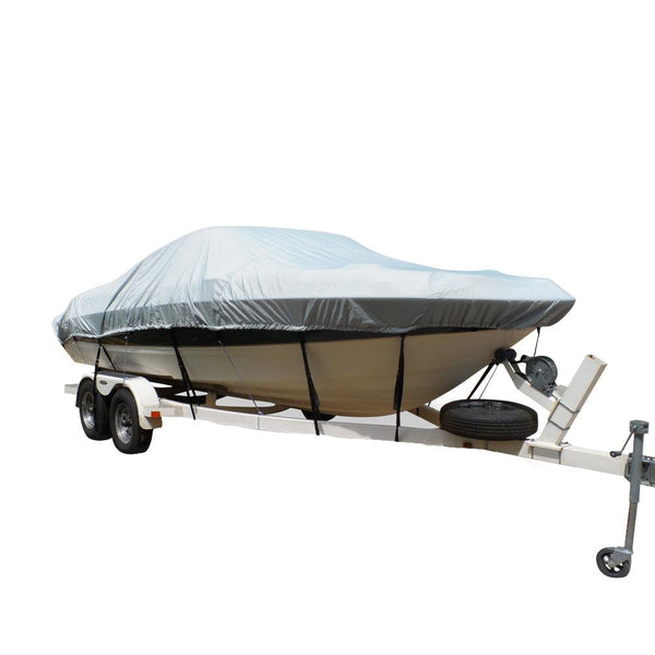 Carver Flex-Fit PRO Polyester Size 2 Boat Cover f/V-Hull Runabout or Tri-Hull Boats I/O or O/B - Grey [79002] - Essenbay Marine