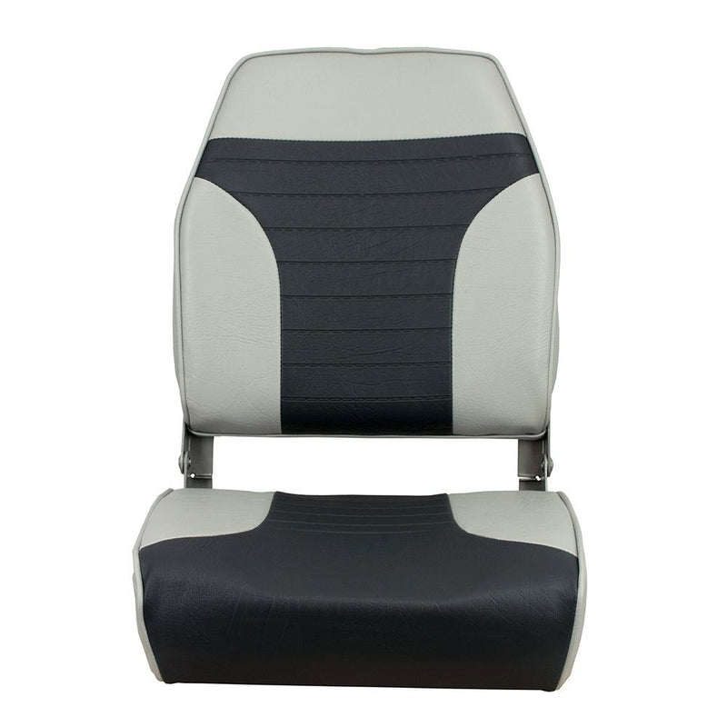 Springfield High Back Multi-Color Folding Seat - Grey/Charcoal [1040663] - Essenbay Marine