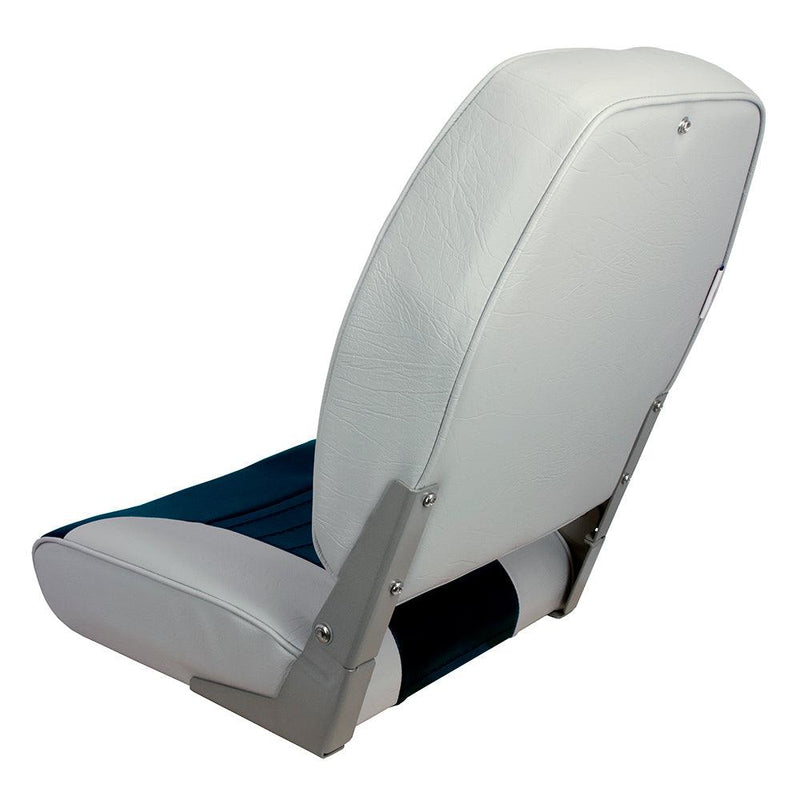 Springfield High Back Multi-Color Folding Seat - Blue/Grey [1040661] - Essenbay Marine