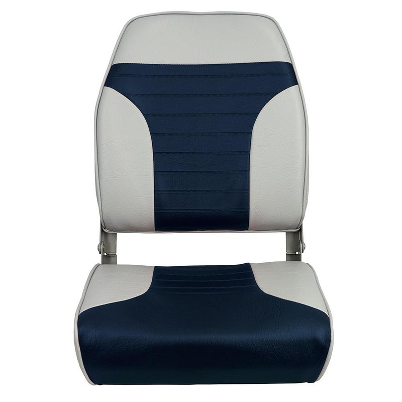 Springfield High Back Multi-Color Folding Seat - Blue/Grey [1040661] - Essenbay Marine