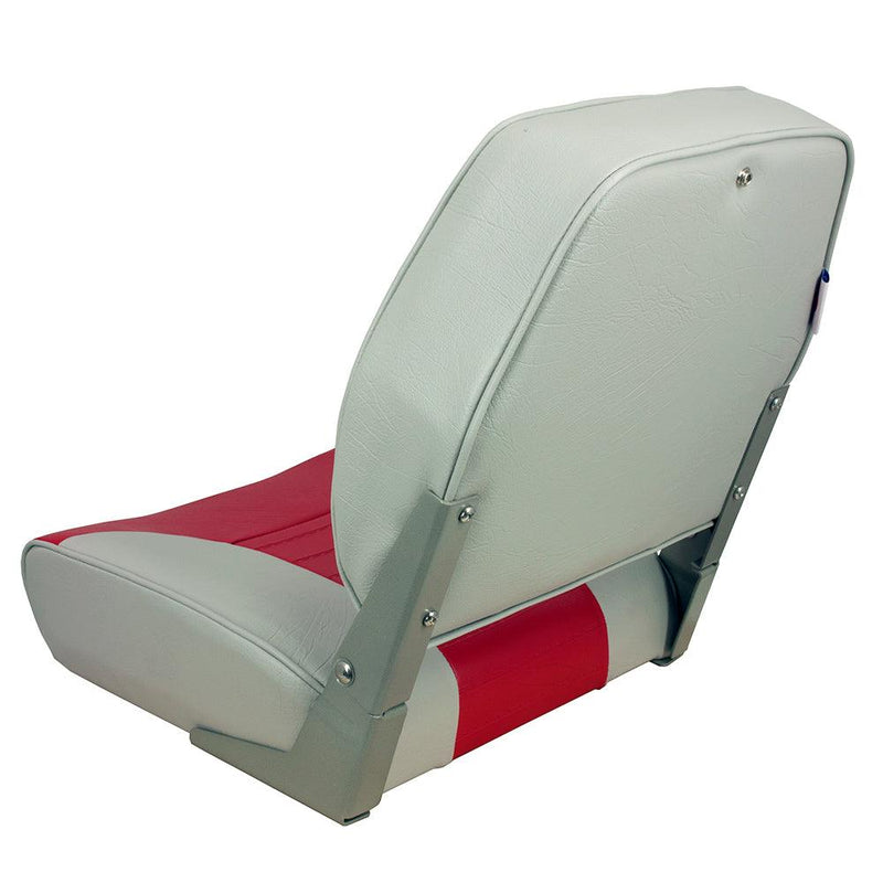 Springfield Economy Multi-Color Folding Seat - Grey/Red [1040655] - Essenbay Marine