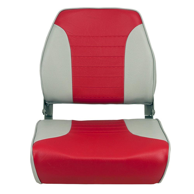 Springfield Economy Multi-Color Folding Seat - Grey/Red [1040655] - Essenbay Marine