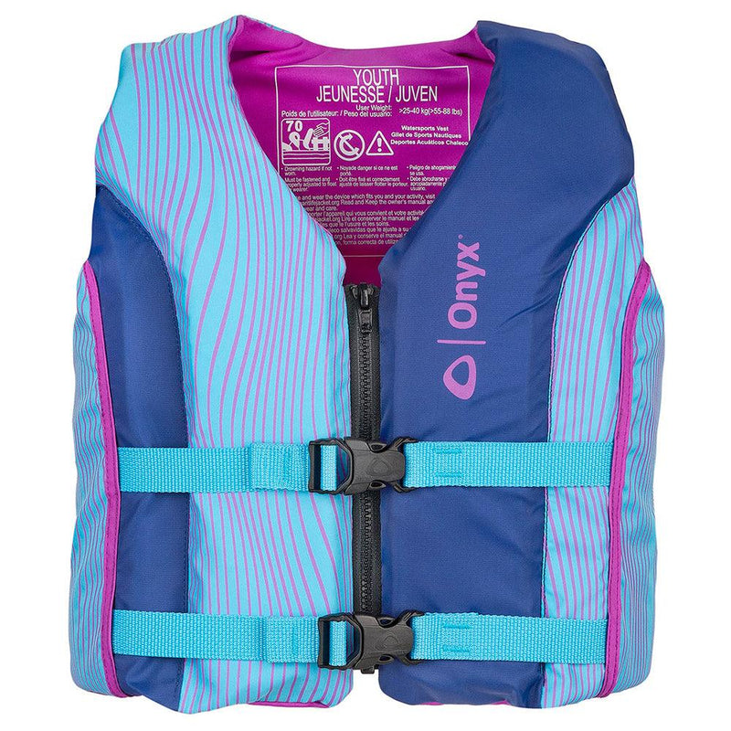 Onyx Shoal All Adventure Youth Paddle  Water Sports Life Jacket - Blue [121000-500-002-21] - Essenbay Marine