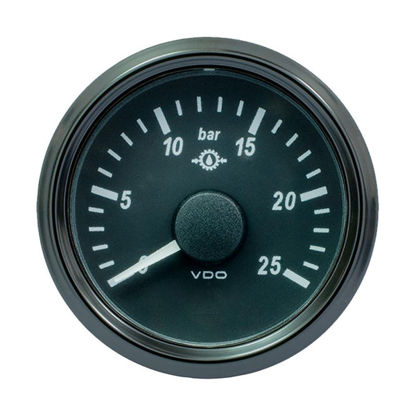 VDO SingleViu 52mm (2-1/16") Gear Oil Pressure Gauge - 25 Bar - 0-180 Ohm [A2C3833460030] - Essenbay Marine