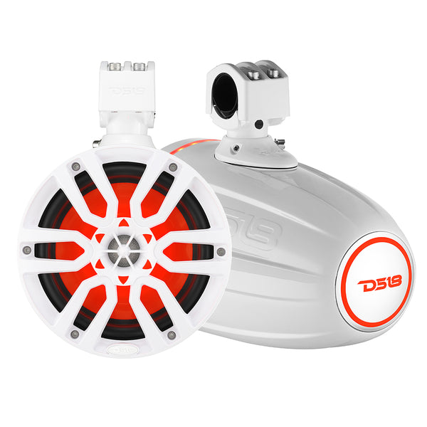 DS18 X Series HYDRO 6.5" Wakeboard Pod Tower Speaker w/RGB LED Light - 300W - White [NXL-X6TP/WH] - Essenbay Marine
