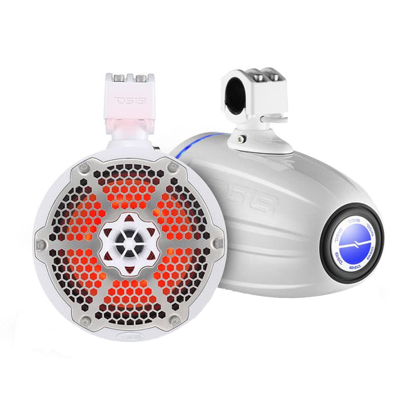 DS18 Hydro 6.5" Neodymium Wakeboard Speakers with 1" Driver and RGB LED Lights - 450W - White [NXL-X6TPNEO/WH] - Essenbay Marine