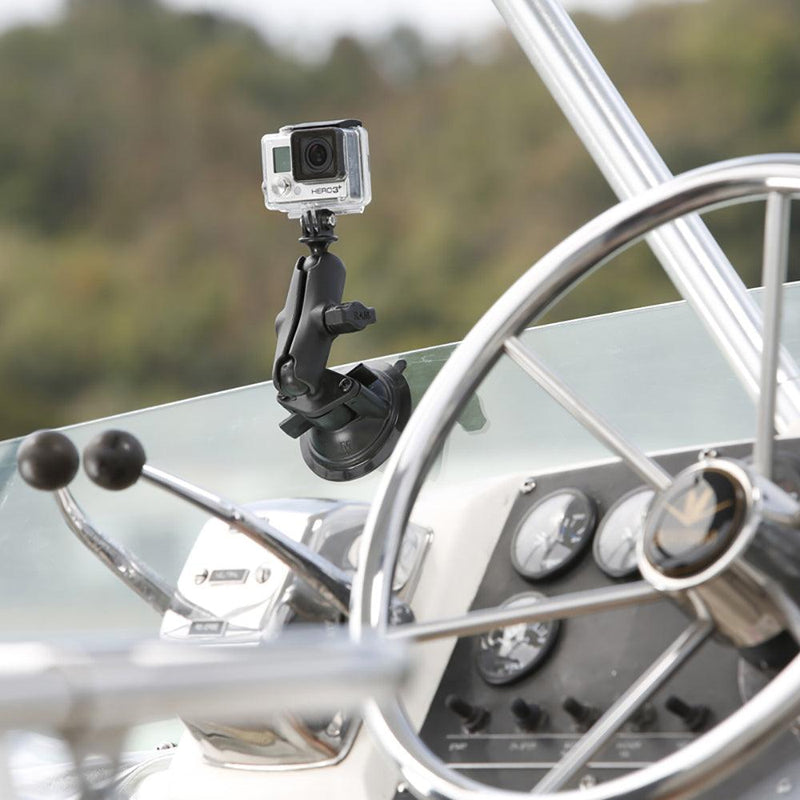 RAM Mount RAM Twist-Lock Suction Cup Mount w/Universal Action Camera Adapter [RAM-B-166-GOP1U] - Essenbay Marine