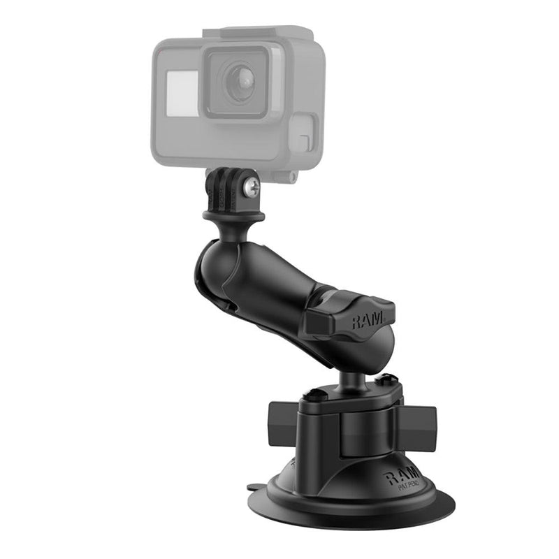 RAM Mount RAM Twist-Lock Suction Cup Mount w/Universal Action Camera Adapter [RAM-B-166-GOP1U] - Essenbay Marine