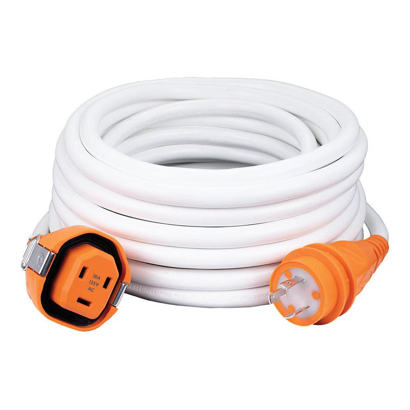 SmartPlug 30AMP/125V Cordset Female, SmartPlug Boatside  30AMP Twist Type Dockside - White - 50 [C30503W] - Essenbay Marine