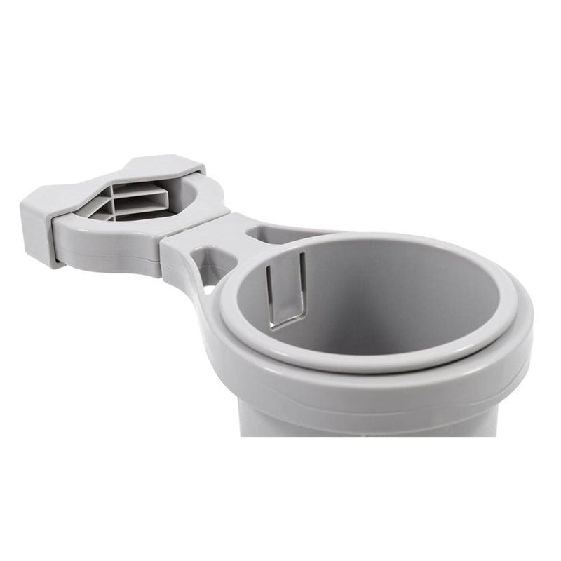 Camco Clamp-On Rail Mounted Cup Holder - Large for Up to 2" Rail - Grey [53092] - Essenbay Marine