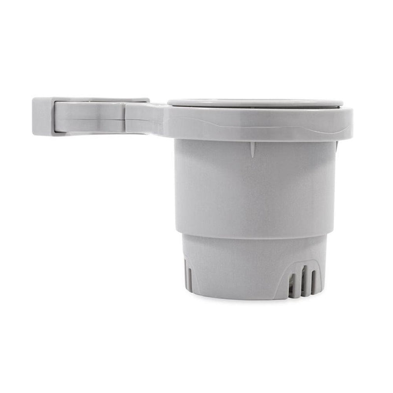 Camco Clamp-On Rail Mounted Cup Holder - Large for Up to 2" Rail - Grey [53092] - Essenbay Marine