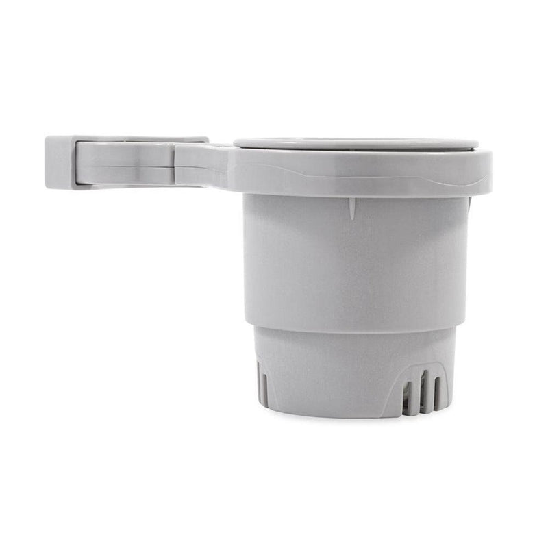 Camco Clamp-On Rail Mounted Cup Holder - Small for Up to 1-1/4" Rail - Grey [53093] - Essenbay Marine