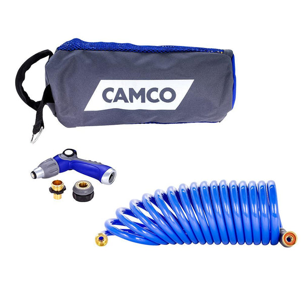 Camco 20 Coiled Hose  Spray Nozzle Kit [41980] - Essenbay Marine