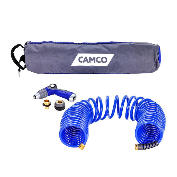 Camco 40 Coiled Hose  Spray Nozzle Kit [41982] - Essenbay Marine