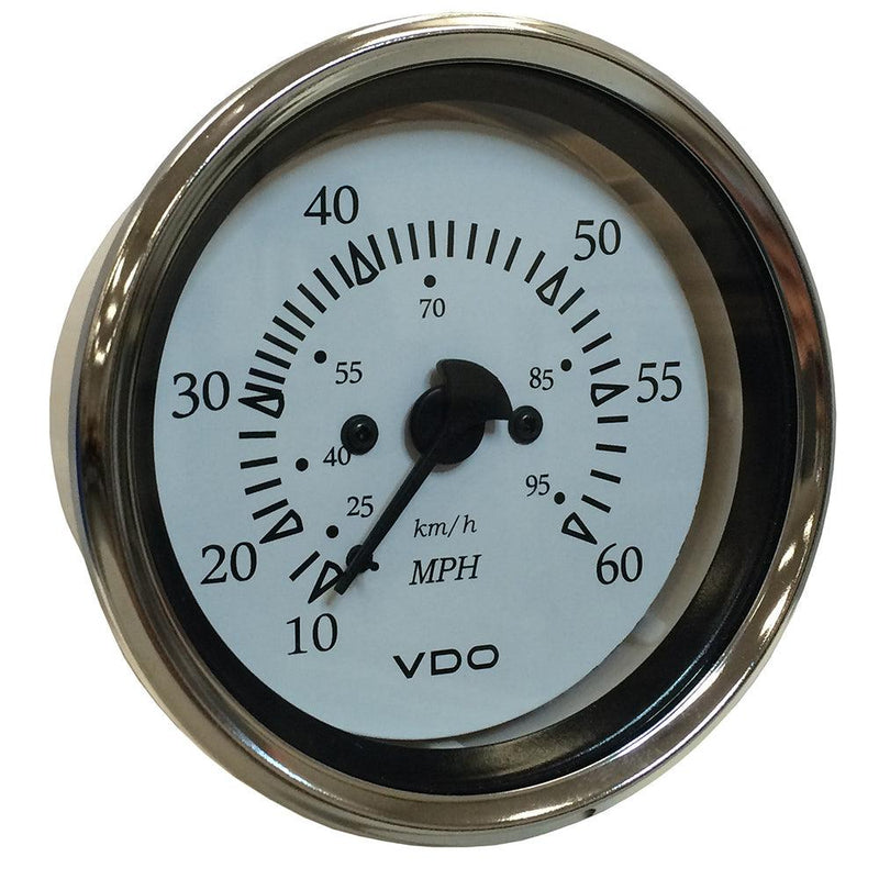 VDO Cockpit Marine 85MM (3-3/8") Pitot Speedometer - 0 to 60 MPH - White Dial/Chrome Bezel [260-15270] - Essenbay Marine