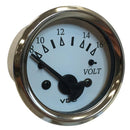 VDO Cockpit Marine 52MM (2-1/16") Voltmeter - White Dial/Chrome Bezel [332-15282] - Essenbay Marine