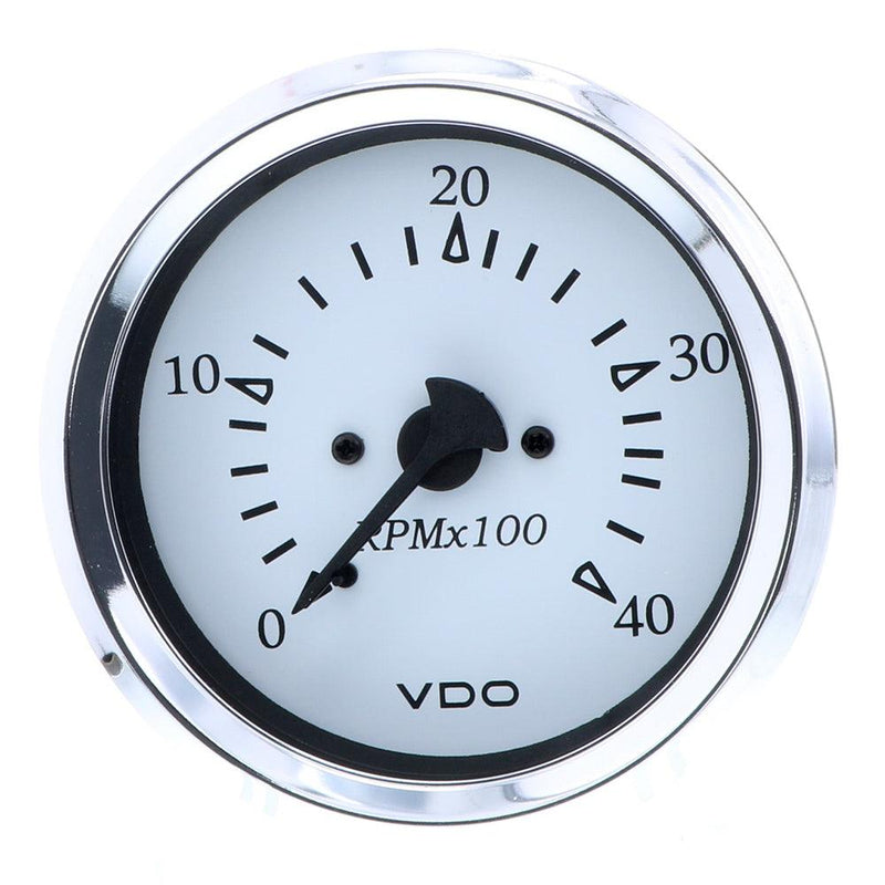 VDO Cockpit Marine 85MM (3-3/8") Diesel Tachometer - 4000 RPM - White Dial/Chrome Bezel [333-15273] - Essenbay Marine