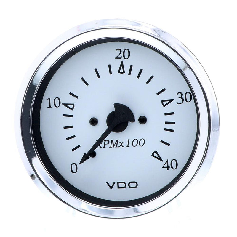 VDO Cockpit Marine 85MM (3-3/8") Diesel Tachometer - Alternator Input - White Dial/Chrome Bezel [333-15272] - Essenbay Marine