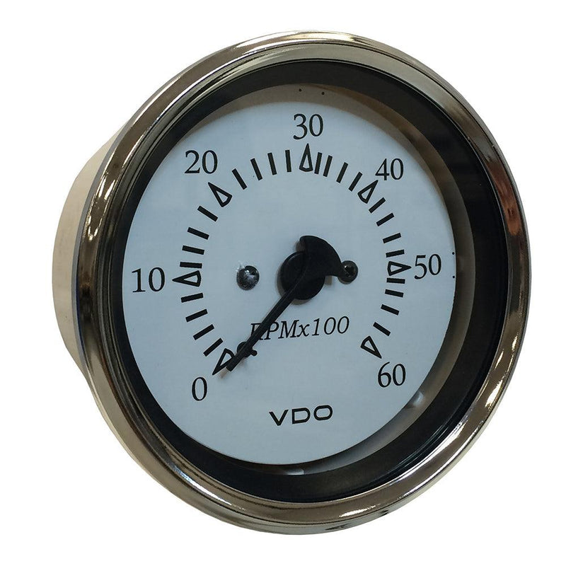 VDO Cockpit Marine 85MM (3-3/8") Sterndrive Tachometer - White Dial/Chrome Bezel [333-15274] - Essenbay Marine