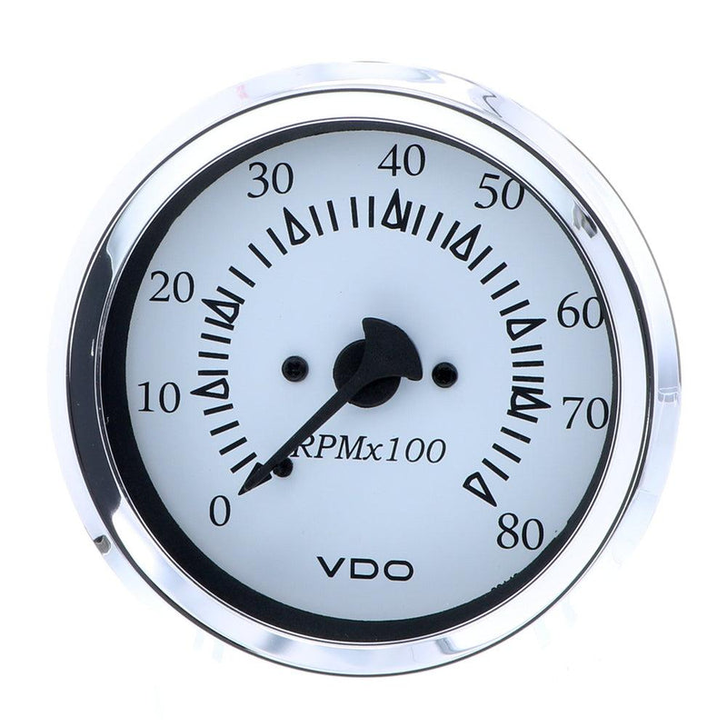 VDO Cockpit Marine 85MM (3-3/8") Outboard Tachometer - White Dial/Chrome Bezel [333-15275] - Essenbay Marine