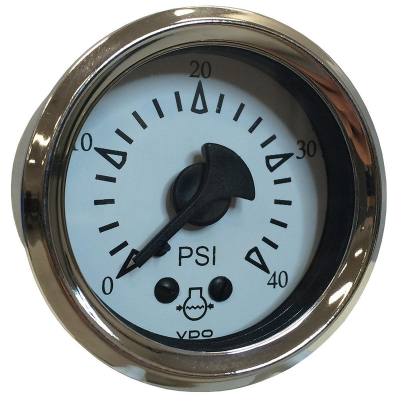 VDO Cockpit Marine 52MM (2-1/16") Mechanical Water Pressure Gauge - White Dial/Chrome Bezel [150-15283] - Essenbay Marine