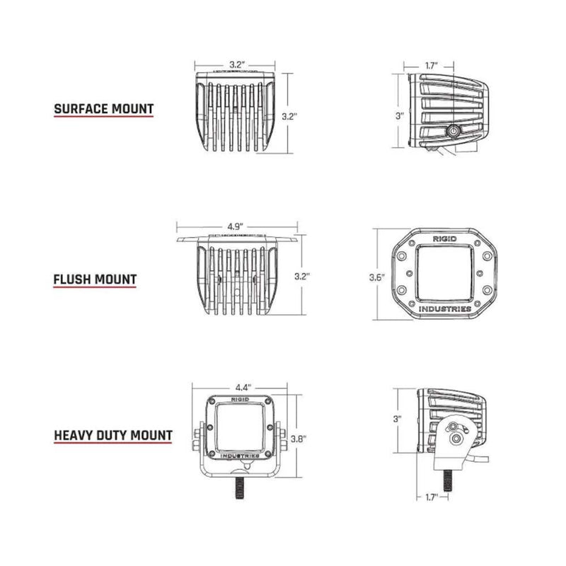 RIGID Industries D-Series Pro Dually Spot Surface Mount Pair - Midnight Edition [202213BLK] - Essenbay Marine