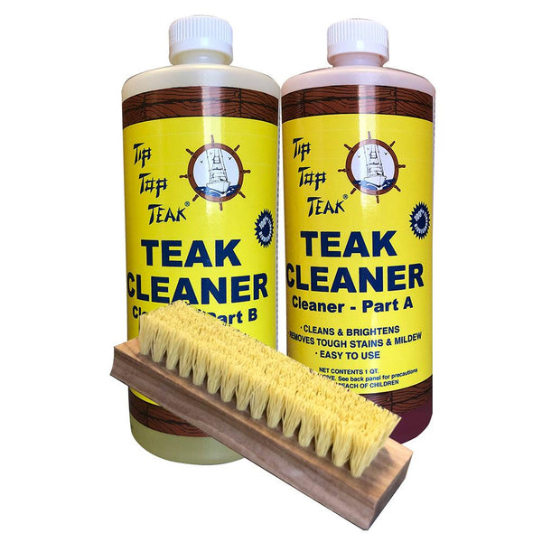 Tip Top Teak Cleaner Kit Part A  Part B w/Brush [TK860] - Essenbay Marine