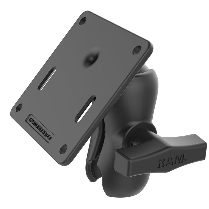 RAM Mount RAM Double Socket Arm w/75x75mm VESA Plate [RAM-103U-B-2461] - Essenbay Marine