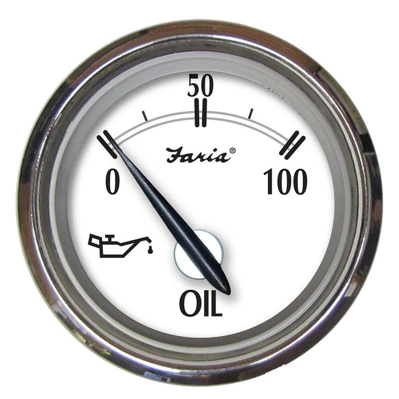 Faria Newport SS 2" Oil Pressure Gauge - 0 to 100 PSI [25005] - Essenbay Marine