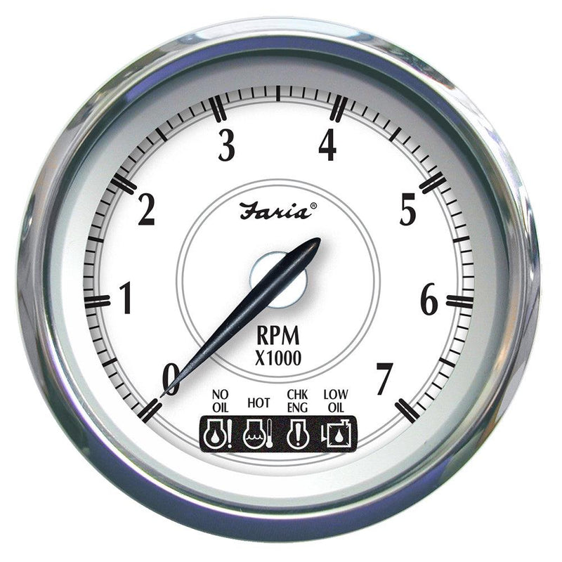 Faria Newport SS 4" Tachometer w/System Check Indicator f/Johnson/Evinrude Gas Outboard - 7000 RPM [45000] - Essenbay Marine