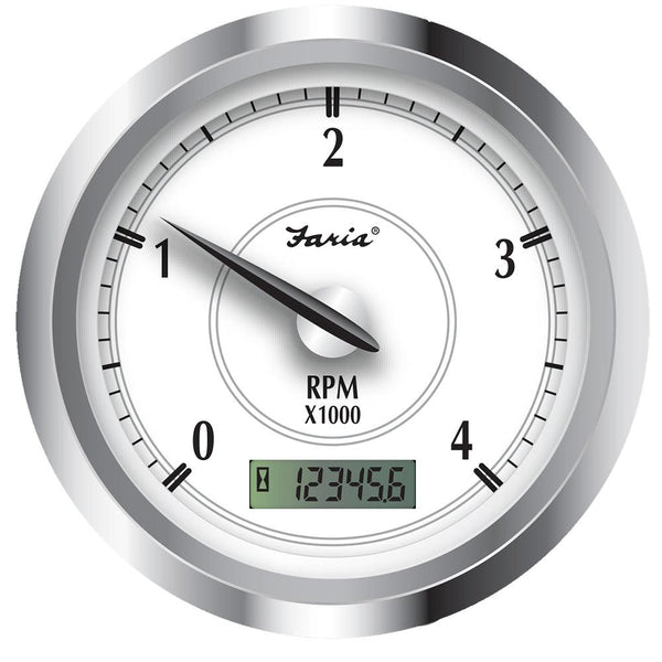 Faria Newport SS 4" Tachometer w/Hourmeter f/Diesel w/Magnetic Pick-Up - 4000 RPM [45006] - Essenbay Marine