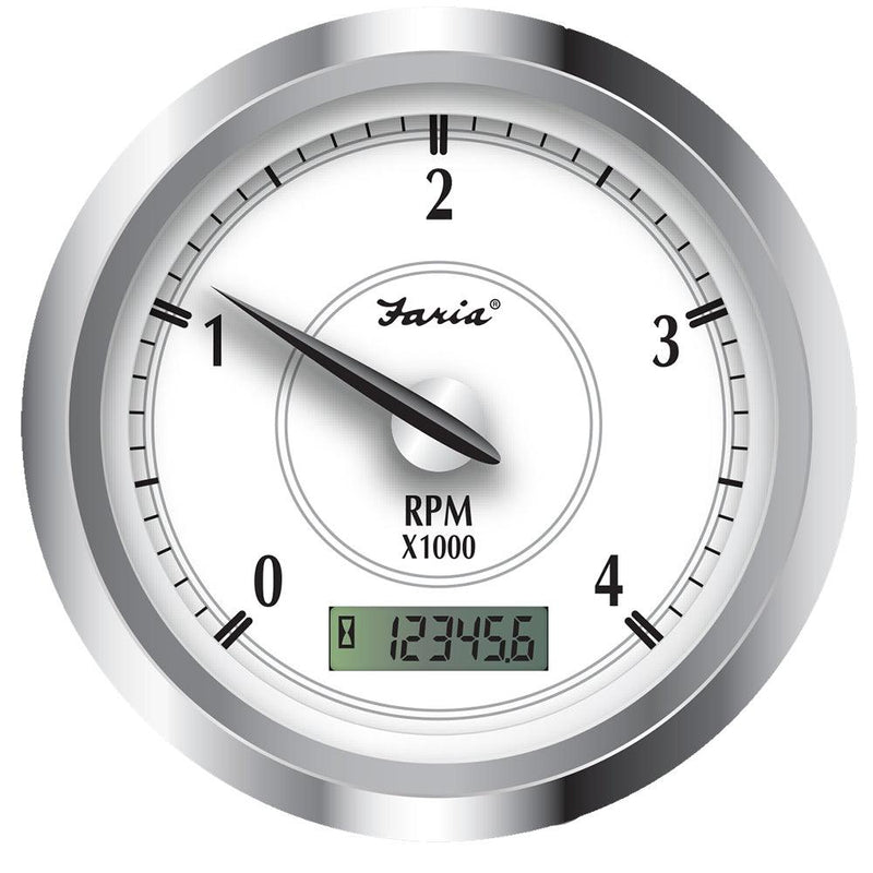 Faria Newport SS 4" Tachometer w/Hourmeter f/Diesel w/Magnetic Pick-Up - 4000 RPM [45006] - Essenbay Marine