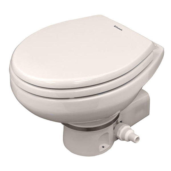 Dometic MasterFlush 7160 Bone Electric Macerating Toilet w/Orbit Base - Raw Water [9108834578] - Essenbay Marine