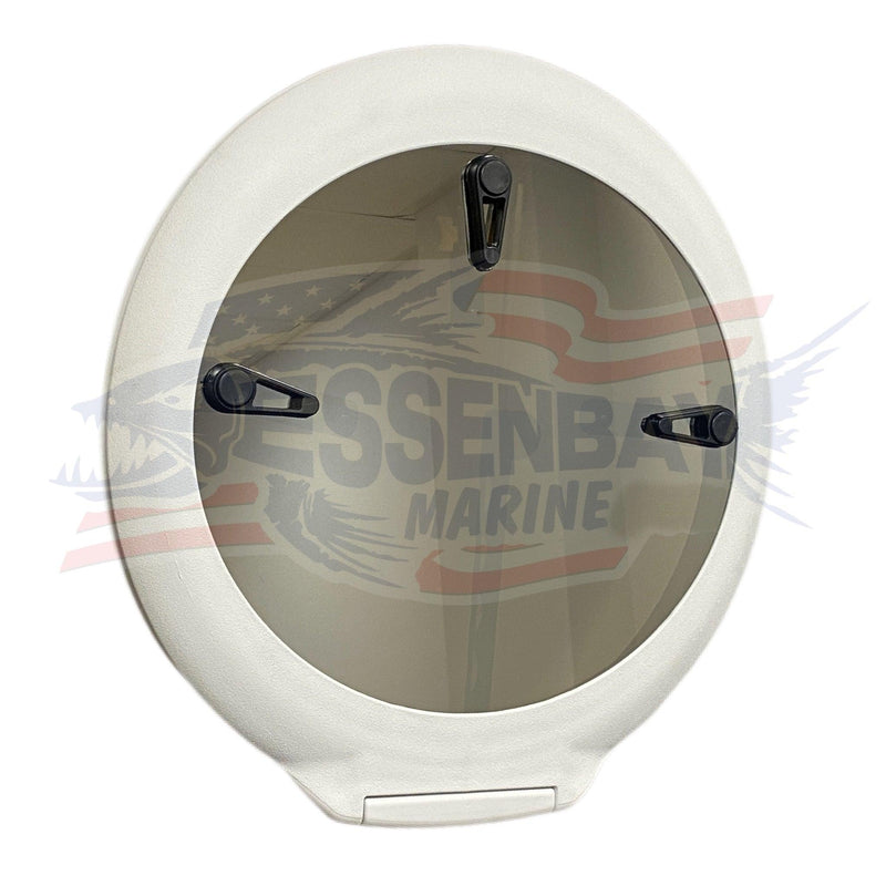 Jim Black 20" Round Escape Hatch With Solar Cool Glass Polar White 592-20RND-05-02SC-05 - Essenbay Marine