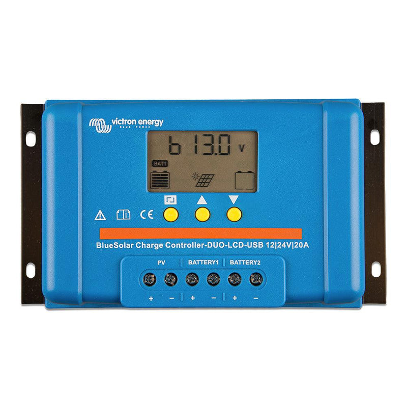 Victron BlueSolar PWM Charge Controller (DUO) LCD  USB Charge Control - 12/24VDC - 20A [SCC010020060] - Essenbay Marine