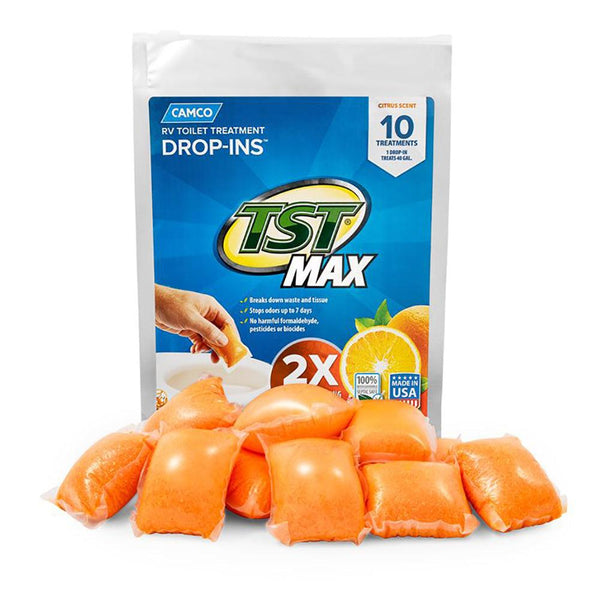 Camco TST MAX Orange RV Toilet Treatment Drop-Ins *10-Pack [41178] - Essenbay Marine