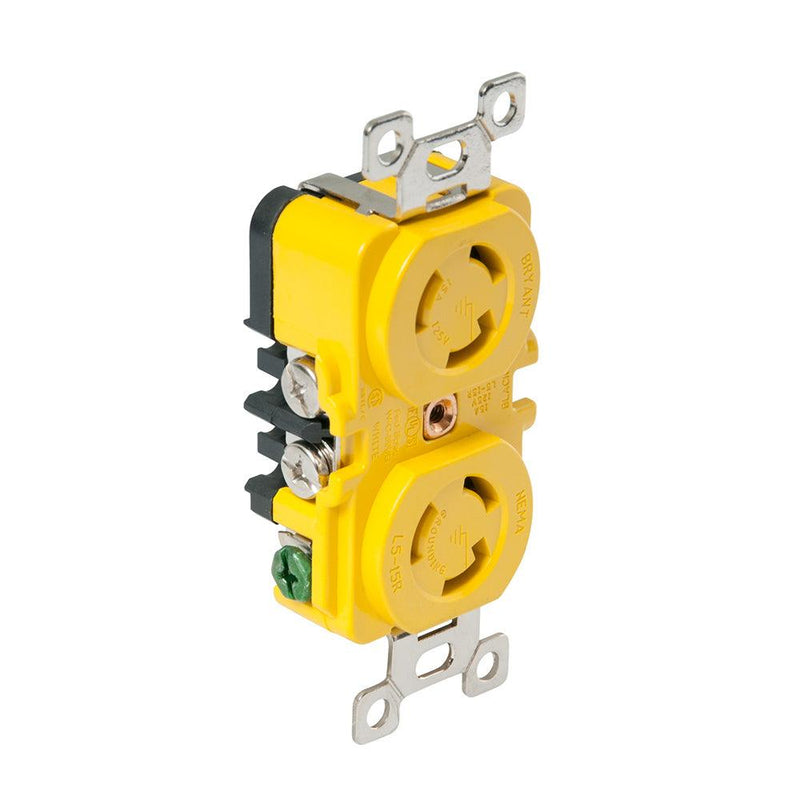 Marinco Locking Receptacle - 15A, 125V - Yellow [4700CR] - Essenbay Marine