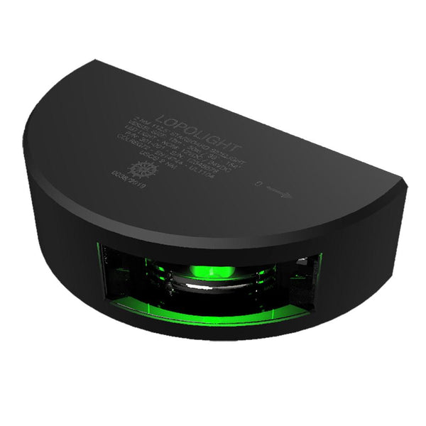 Lopolight Series 301-001 - Starboard Sidelight - 2NM - Vertical Mount - Green - Black Housing - 6M Cable [301-001-B-6M] - Essenbay Marine