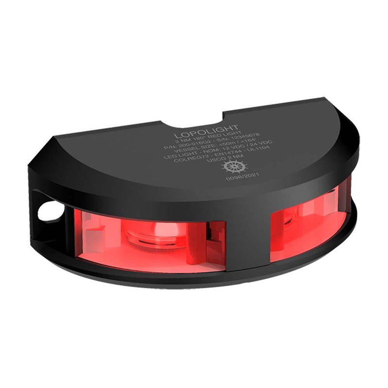 Lopolight Series 200-016 - Navigation Light - 2NM - Vertical Mount - Red - Black Housing [200-016G2-B] - Essenbay Marine