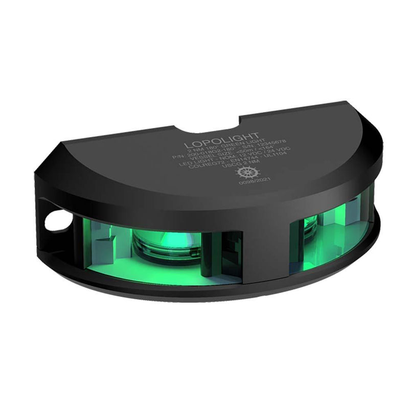 Lopolight Series 200-018 - Navigation Light - 2NM - Vertical Mount - Green - Black Housing [200-018G2-B] - Essenbay Marine