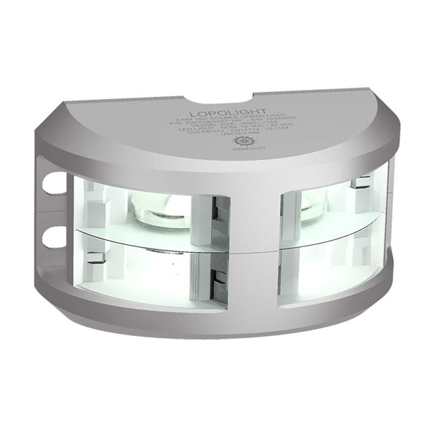 Lopolight Series 200-024 - Double Stacked Navigation Light - 2NM - Vertical Mount - White - Silver Housing [200-024G2ST] - Essenbay Marine