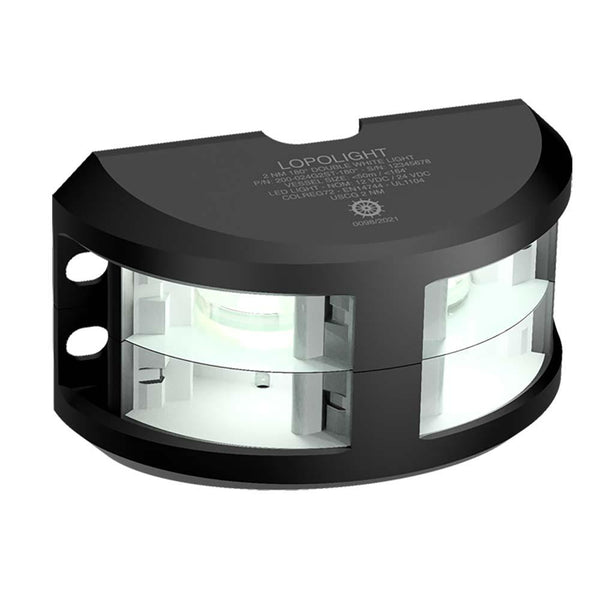 Lopolight Series 200-024 - Double Stacked Navigation Light - 2NM - Vertical Mount - White - Black Housing [200-024G2ST-B] - Essenbay Marine