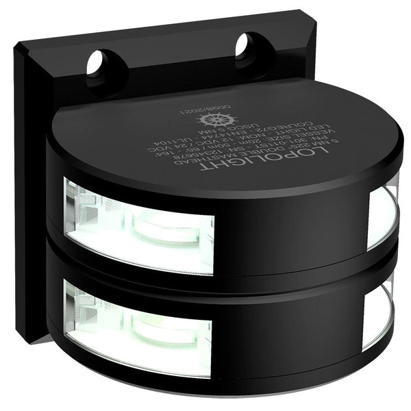 Lopolight Series 301-011 - Double Stacked Masthead Light - 5NM - Vertical Mount - White - Black Housing [301-011ST-B] - Essenbay Marine