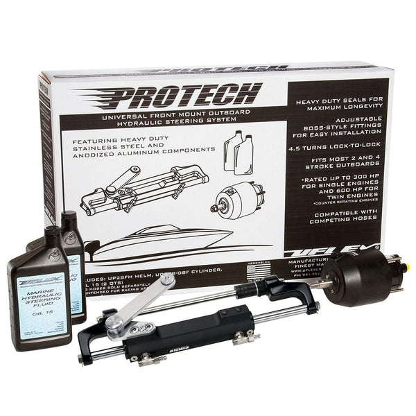 Uflex PROTECH 2.1 Front Mount OB Hydraulic System - Includes UP28 FM Helm Oil  UC128-TS/2 Cylinder - No Hoses [PROTECH 2.1] - Essenbay Marine