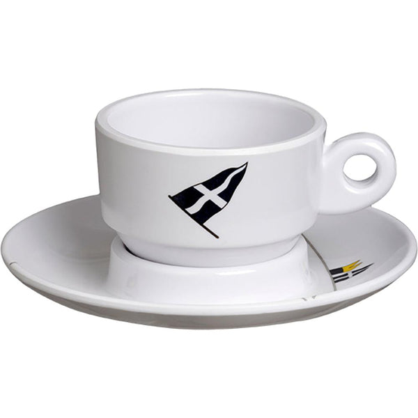 Marine Business Melamine Espresso Cup  Plate Set - REGATA - Set of 6 [12006C] - Essenbay Marine