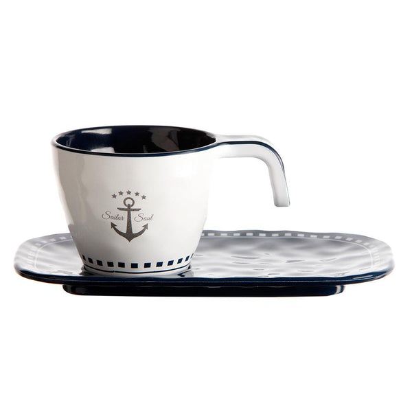 Marine Business Melamine Espresso Cup  Plate Set - SAILOR SOUL - Set of 6 [14006C] - Essenbay Marine