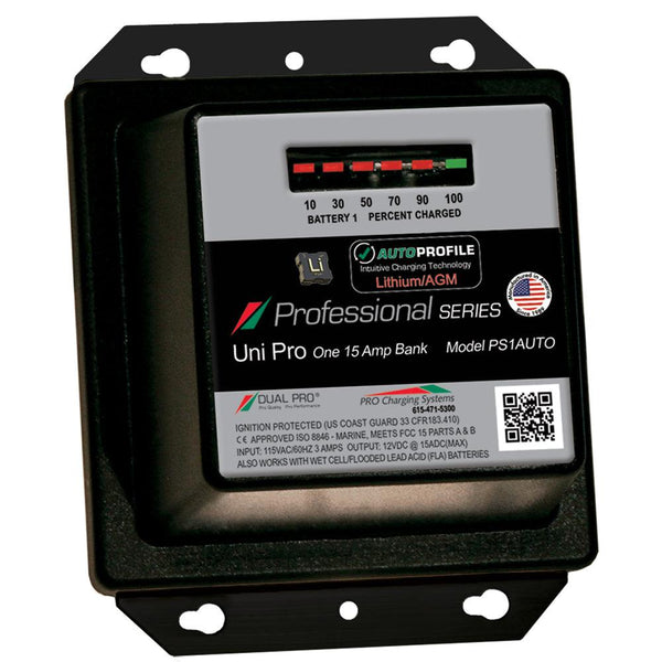 Dual Pro PS1 Auto 15A - 1-Bank Lithium/AGM Battery Charger [PS1AUTO] - Essenbay Marine