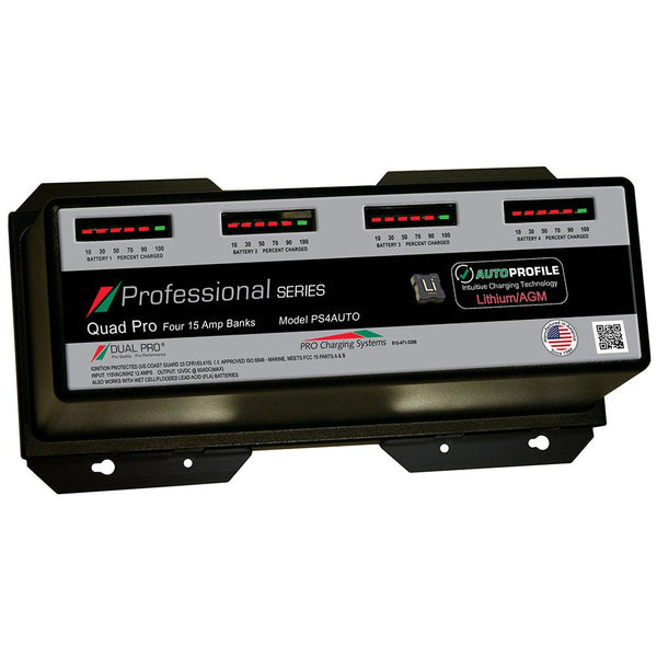 Dual Pro PS4 Auto 15A - 4-Bank Lithium/AGM Battery Charger [PS4AUTO] - Essenbay Marine