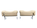 Key West Style Brown & White Seat with Flip Up Bolsters - No Leaning Post Cushions Only - Essenbay Marine